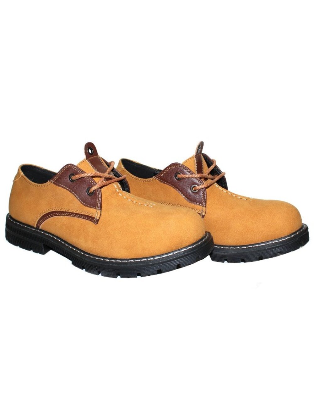 Men's Suede Leather Shoes Lace Up Casual Oxford Shoes Camel Size 10.5